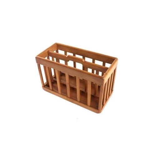 Vintage Wooden Magazine Holder For Sale - Image 10 of 13