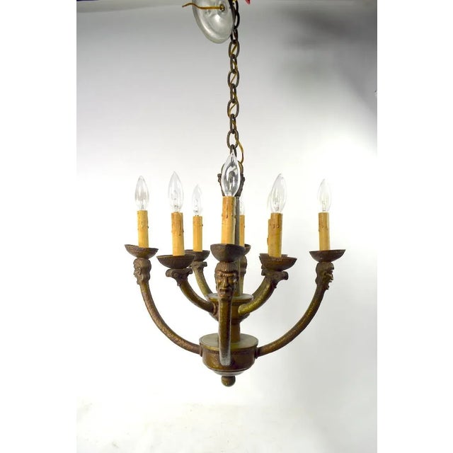Early 20th Century Eight-Light Greco Roman Revival Arts & Crafts Chandelier For Sale - Image 5 of 10