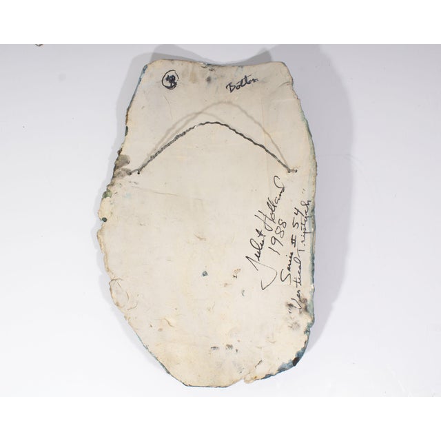 1980s Juliet Holland Signed 1988 “Series #54” Clay Wall Sculpture For Sale - Image 5 of 6