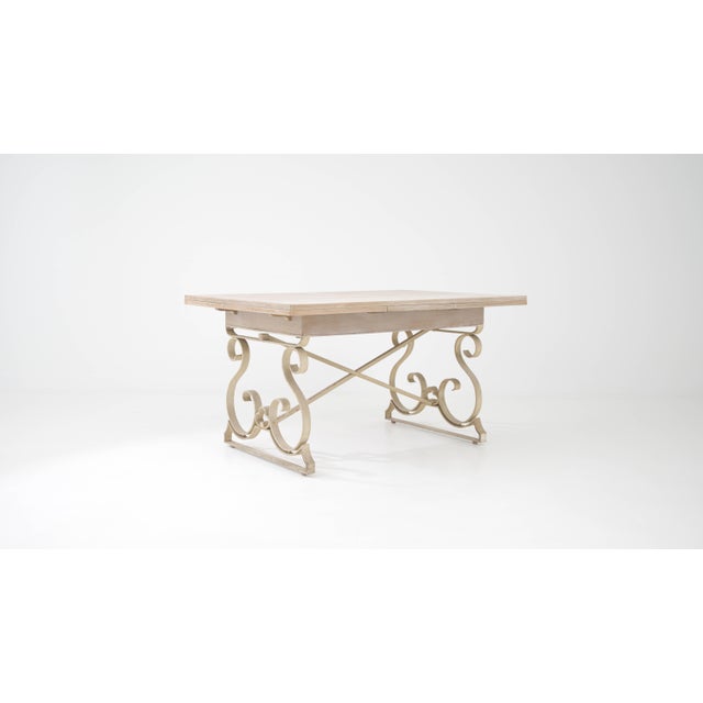 20th Century French Metal Folding Table with Wooden Top For Sale In Greensboro - Image 6 of 18