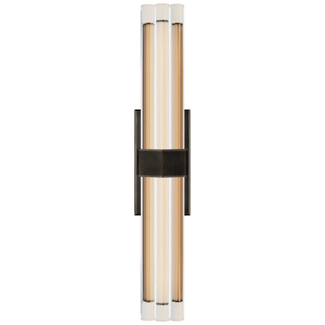 Fascio 24" Sconce in Bronze with Crystal Designer: Lauren Rottet Height: 24" Extension: 4" Backplate: 4.25" x 8" Rectangle...