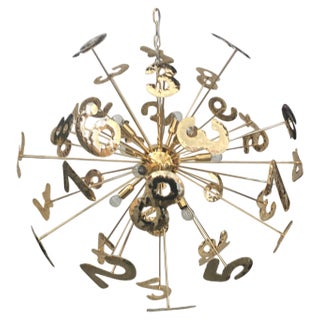 Handmade Brass Numbers Sputnik Chandelier from Simoeng For Sale