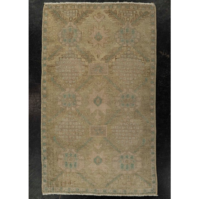 Brown Turkish Mini Rug Oriental Hand Knotted Vintage Rug 1'9" x 2'11" #21018 For Sale - Image 8 of 8