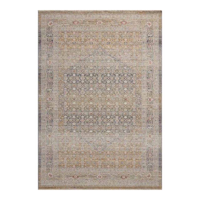 Chris Loves Julia x Loloi Ida Stone / Gold 11'-6" x 15'-6" Area Rug For Sale