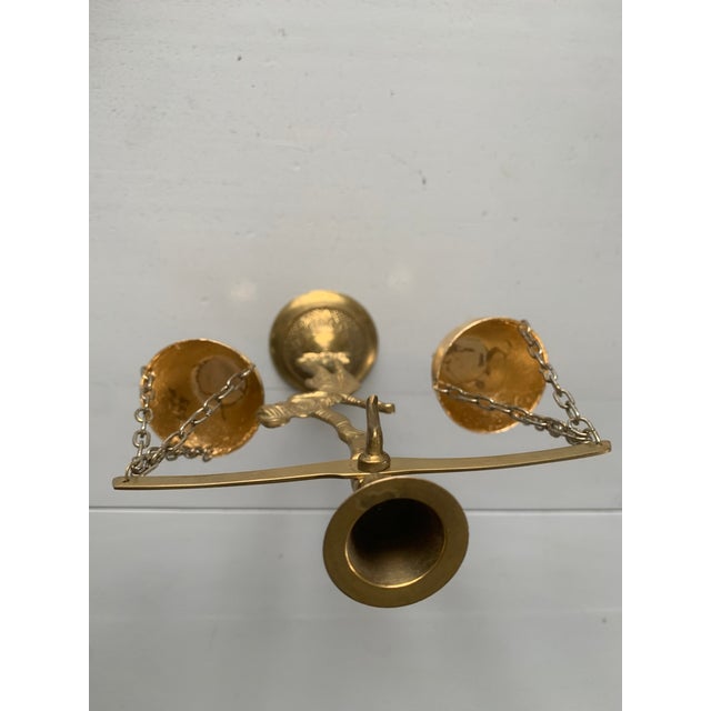 Brass Figurine of Woman with Scales, 1950s For Sale - Image 9 of 18