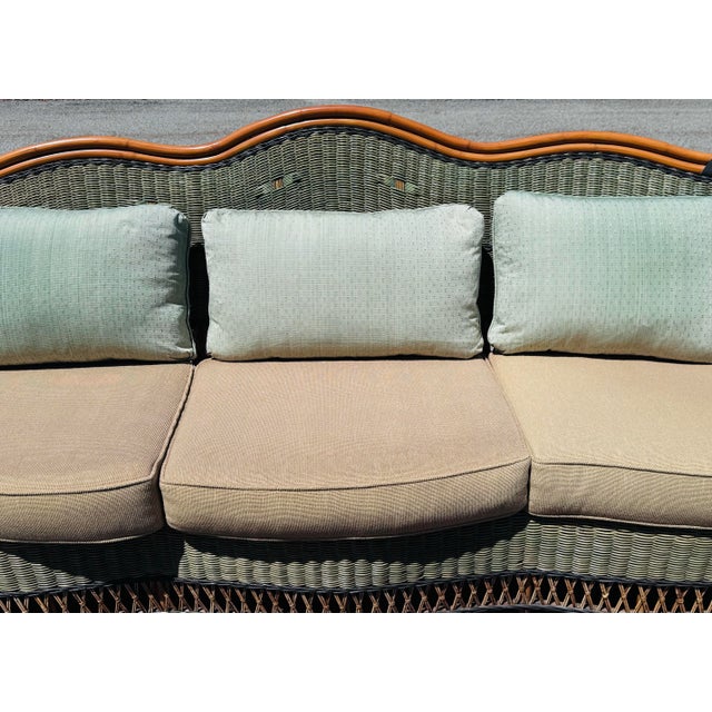 Vintage 1980s Braxton Culler Style Rattan Sofa For Sale - Image 11 of 12