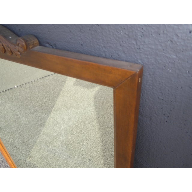 Wood Vintage French Country Aged Wall Mantle Mirror W Aged Mirror For Sale - Image 7 of 12