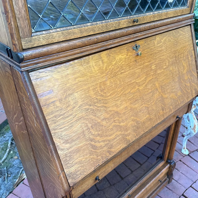 Late 19th Century Barrister Bookcases Secretary Desk For Sale - Image 9 of 12