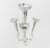 Silver Plate Four Trumpet Epergne, the trumpets with pierced geometric rim mounted on scroll form base with three arms and...