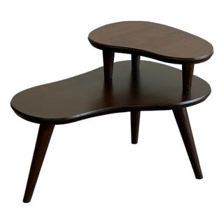 Vintage Oak Two-Tier Side Table For Sale