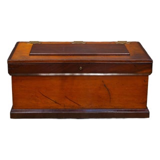 19th C. Mahogany and Bronze Blanket Chest Trunk c.1850 For Sale