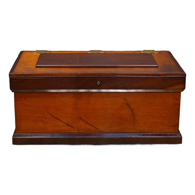 19th C. Mahogany and Bronze Blanket Chest Trunk c.1850 For Sale