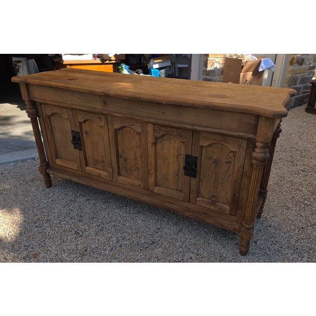 Rustic European Pine Counter or Sideboard Buffet Cabinet For Sale - Image 11 of 13