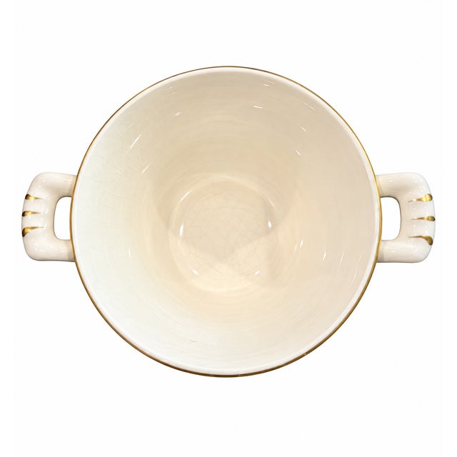 Beautiful vintage lugged bowl/double-handled soup bowl/cup in the classic "Buttercup" pattern by the Edwin M. Knowles...