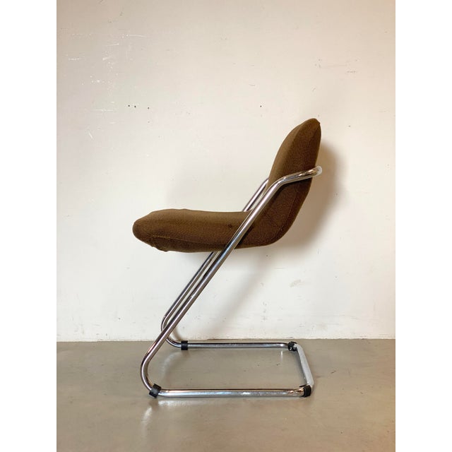 Brown Vintage Steel Dining Chairs, 1970s, Set of 6 For Sale - Image 8 of 15