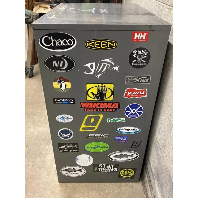 Gray Vintage Steel Metal 11 Drawer Garage Fish Tackle Box Tool Chest Parts Cabinet For Sale - Image 8 of 11