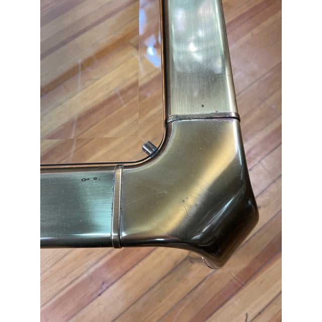 John Widdicomb Hollywood Regency Brass and Glass Cocktail Table For Sale - Image 10 of 12