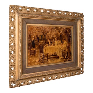 Antique Crystoleum Picture, German, Framed, Mezzotint Painting, Art, Victorian For Sale