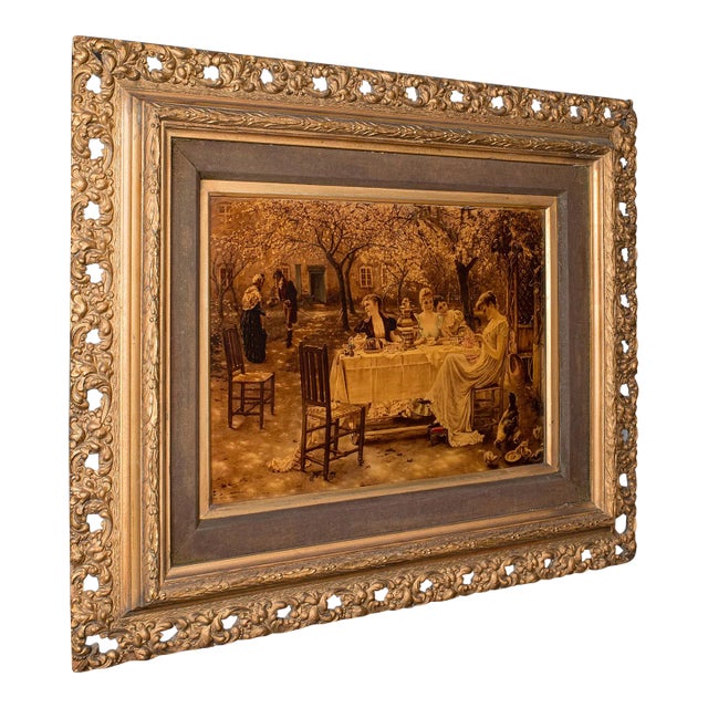 Antique Crystoleum Picture, German, Framed, Mezzotint Painting, Art, Victorian For Sale