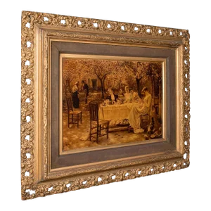 Antique Crystoleum Picture, German, Framed, Mezzotint Painting, Art, Victorian