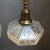 Victorian Industrial Etched Octagonal Glass Pendant Lights on Brass Poles - a Pair For Sale - Image 3 of 7