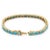 18k Yellow Gold Natural Square Cut 10.15 Ct Turquoise Tennis Bracelet For Sale - Image 4 of 5