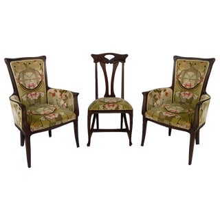 Vintage French Art Nouveau Salon Set by Eugéne Gaillard, 1900, Set of 3 For Sale