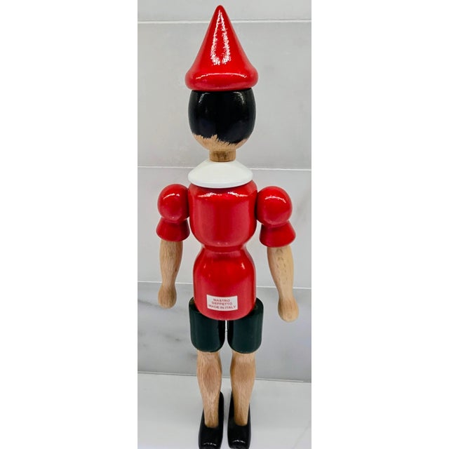 Wood Vintage Mastro Geppetto Pinocchio Wooden Toy Figure – Made in Italy For Sale - Image 7 of 12