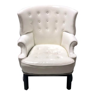 Mid Century White Patent Leather Armchair by Bernhardt Hibriten For Sale