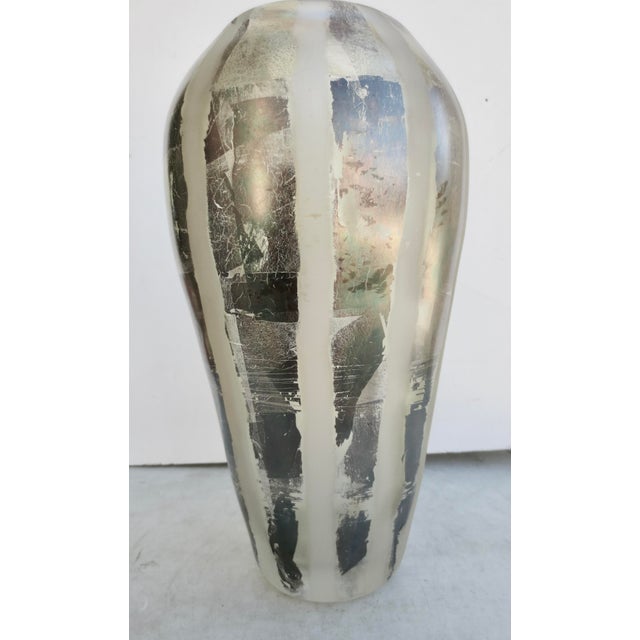 Silver Adam AAronson for Neiman Marcus 1997 Studio Glass Vase For Sale - Image 8 of 12