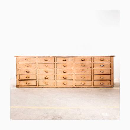 Large Vintage French Bank of Drawers, 1930s For Sale - Image 13 of 13