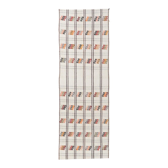 Vintage Embroidered Kilim Runner - 2`7″ X 6`11″ For Sale