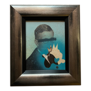 Vintage Pop Art Mixed Media Abstract Portrait of a Young Man