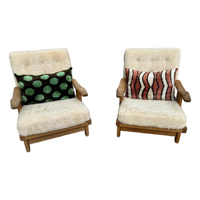 Pair of Tripod Lounge Chairs Attributed to Guillerme Et Chambron for Votre Maison, 1960 For Sale