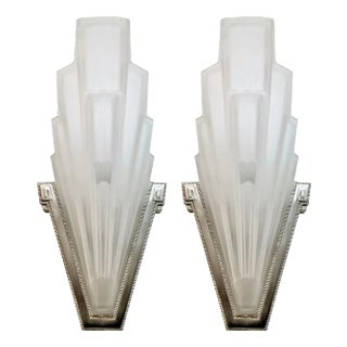 French Art Deco Wall Sconces by Sabino - A Pair For Sale
