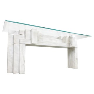 Marble Console Table, 1980s For Sale