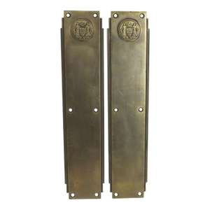 Pair of Mid 20th Century Art Deco Corbin Philadelphia Civic Center Push Plates