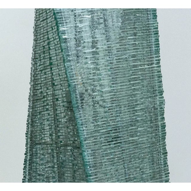 Extra large and majestic handmade ( 200cm / 79 inches large ) Brutalist floor lamp made of thousands individual strips of...