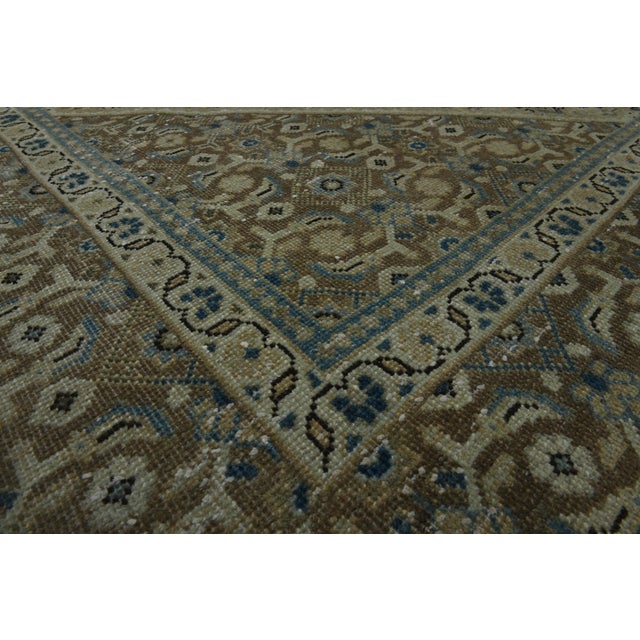 Orange 1970s Vintage Persian Handmade Wool Cotton Brown Area Rug For Sale - Image 8 of 11