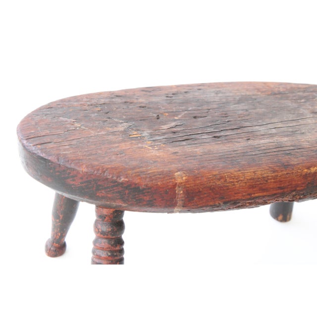 19th Century English Carved Hand-Turned Footstool For Sale - Image 4 of 4