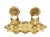 Victorian Era Aesthetic Movement French Solid Brass Antique Double Inkwell With Porcelain Inserts, ca.1880 For Sale - Image 10 of 11