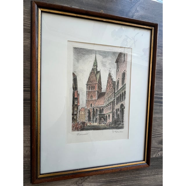 Paul Fuhrmann, Hannover Town with Historic Church, 1930, Etching, Framed For Sale - Image 7 of 9