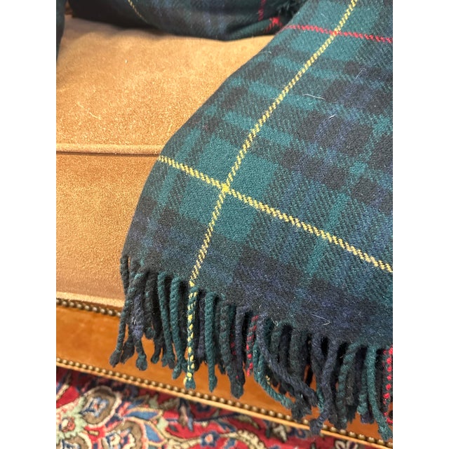 Vintage Ralph Lauren Wool Tartan Throw For Sale In New York - Image 6 of 11