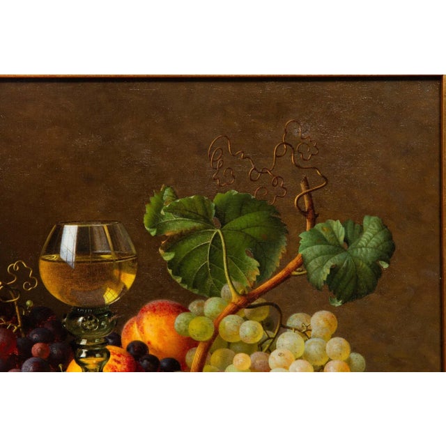 German Realist Still-Life Painting of Fruits and Wine by Gottfried Schultz For Sale - Image 4 of 12