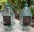 Pair of Vintage Solid Brass Wall Lanterns – Large Beveled Glass Sconces For Sale - Image 9 of 17