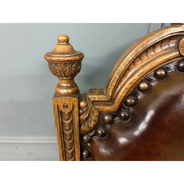 1900 - 1909 Carved Oak High Back Chairs, 1900, Set of 8 For Sale - Image 5 of 18