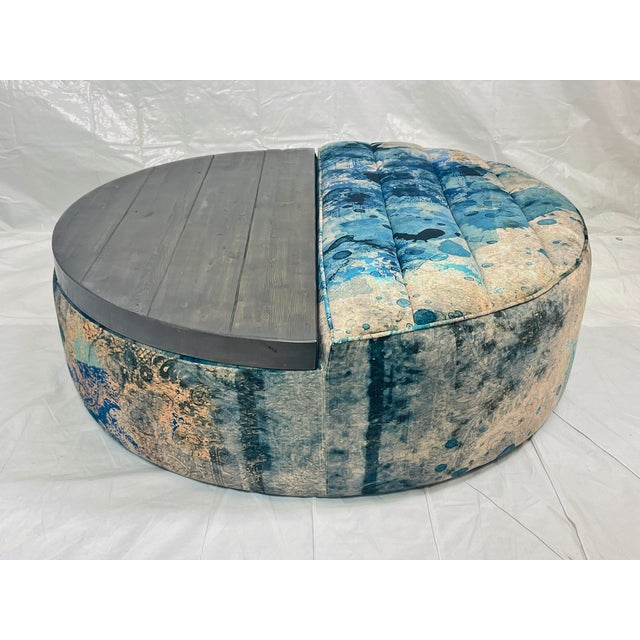 Timothy Oulton Timothy Oulton Shabby Storage Coffee Table Siren Velvet & Reclaimed Timber For Sale - Image 4 of 18