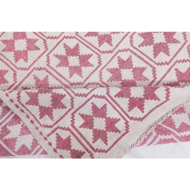 Indian Cotton Agra Rug For Sale - Image 4 of 8