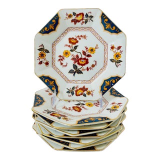Mikasa Far East Octagonal Floral Salad or Dessert Plates. Set of Six. For Sale