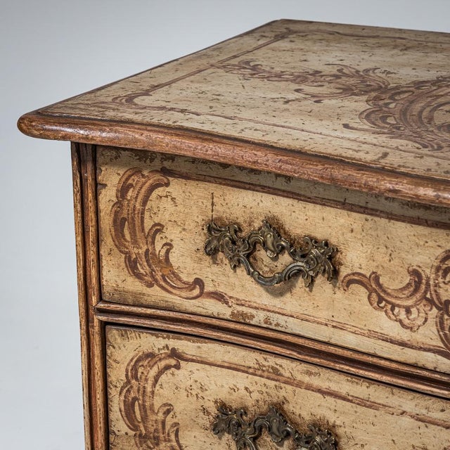 Wood Baroque Hand-Painted Commode, 18th Century For Sale - Image 7 of 12
